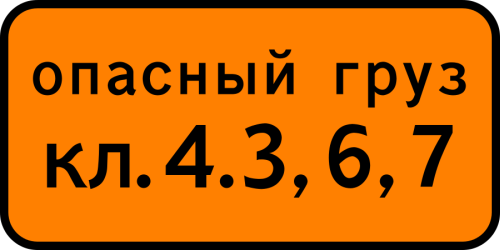 Дорожный знак: 8.19 Класс опасного груза