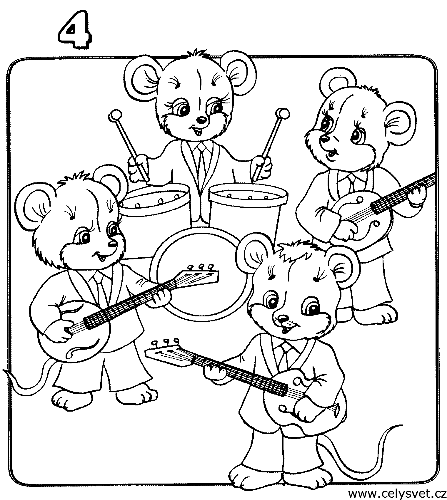 Раскраска детский оркестр