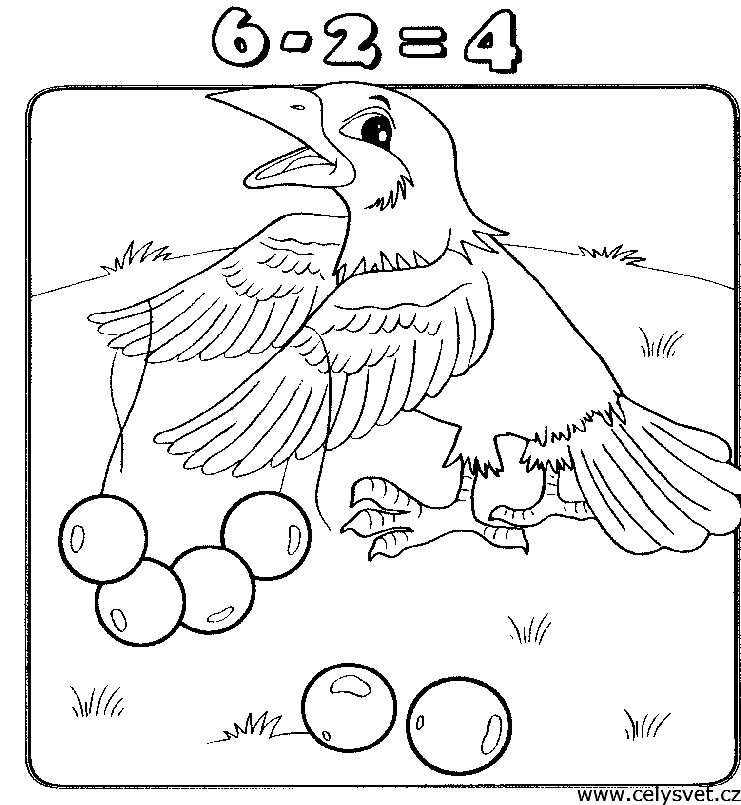 Математическая раскраска птицы для дошкольников
